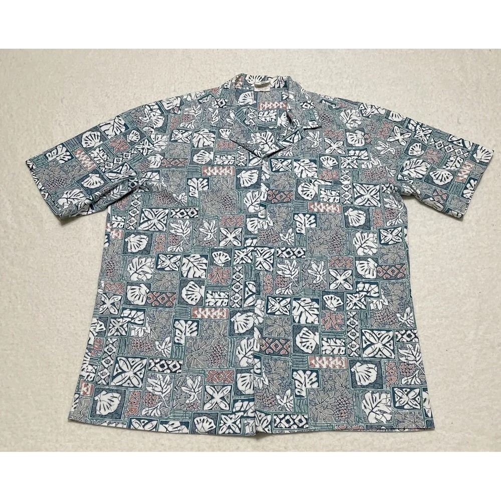 VTG Royal Hawaiian Creations Shirt Mens Size Large Green Short Sleeve Button Up